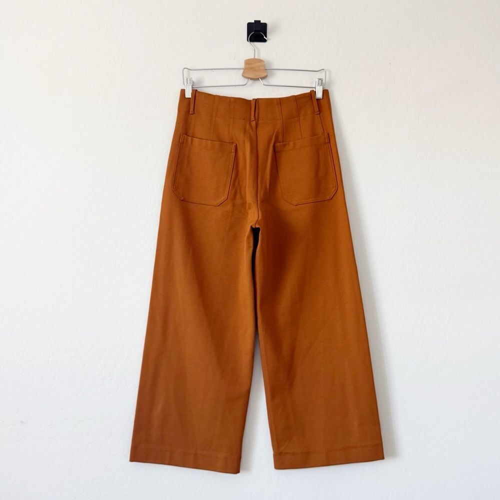 NWT Tahari Wide Leg Pant High Rise Patch Pockets In Burnt Orange Size 10 - Picture 4 of 9
